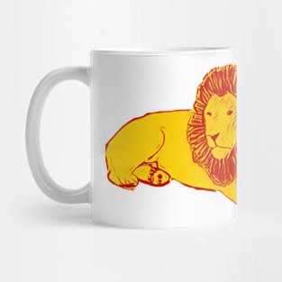 Lion red and orange Mug